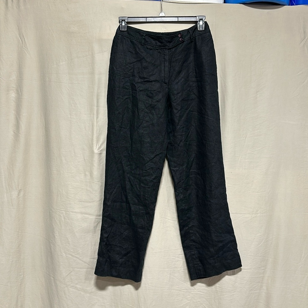 Rafaella black 100% linen pants / Size 8 / Box 8-22‎